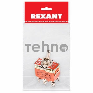 Тумблер 250V 15А (6c) ON-OFF-ON двухполюсный (KN-203) REXANT Индивидуальная упаковка 1 шт Тумблер 250V 15А (6c) ON-OFF-ON двухполюсный (KN-203) REXANT Индивидуальная упаковка 1 шт