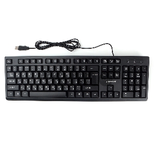 Клавиатура Gembird KB-8355U-BL, USB, черный, лазерная гравировка символов, кабель 1,85м
