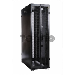 Шкаф серв. ПРОФ нап. 42U (600x1000) дверь перфорированная 2 шт., цвет черный, в сборе (ШТК-СП-42.6.10-44АА-9005) (1 коробка)