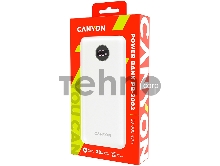 Внешний аккумулятор CANYON  PB-2002 Power bank 20000mAh Li-poly battery, Input Type-C 5V3A,9V2A,18W  , Output Type-C：5V3A,9V2.2A,12V1.5A,20W, Output USBA1/USBA2：5V3A,5V/4.5A,4.5V/5A,9V2A,12V1.5A,22.5W147.5*69*28.6mm, 0.437g , cable  Type C, white