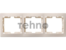 Рамка Iek EMK30-K33-DM РГ-3-ККм 3местн. горизонт. КВАРТА (кремовый)