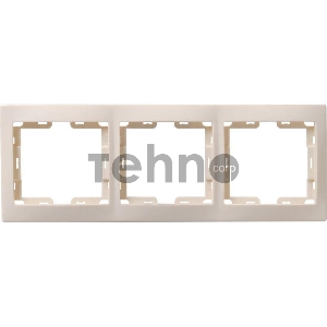 Рамка Iek EMK30-K33-DM РГ-3-ККм 3местн. горизонт. КВАРТА (кремовый)
