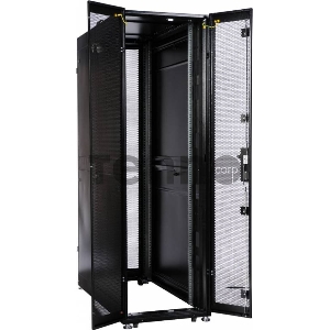 Шкаф серв. ПРОФ нап. 42U (600x1000) дверь перфорированная 2 шт., цвет черный, в сборе (ШТК-СП-42.6.10-44АА-9005) (1 коробка)