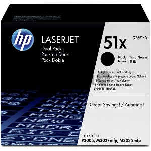 Тонер-картридж HP Q7551XD черный двойная упаковка для LaserJet P3005/M3027mfp/M3035mfp 2 x 13000стр.