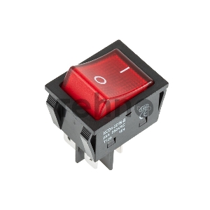 Выключатель клавишный 250V 25А (4с) ON-OFF красный с подсветкой  REXANT