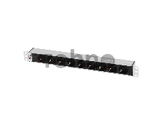 Блок розеток Rem-10 без шнура с инд., 9 Sсhuko, вход IEC 60320 C14, 10A, алюм., 19