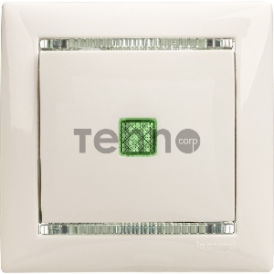 Механизм выключателя 1-кл. СП Valena 10А IP31 с зел. инд. бел. Leg 774410