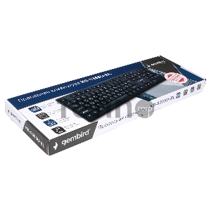 Клавиатура Gembird KB-8355U-BL, USB, черный, лазерная гравировка символов, кабель 1,85м