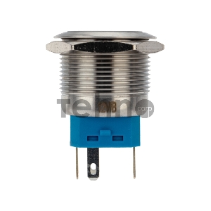 Кнопка  антивандальная Ø22 12В Б/Фикс (6с) OFF-(ON) / ON-(OFF) подсв/синяя REXANT