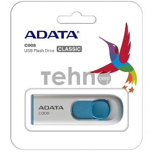 Флеш Диск AData 16Gb C008 AC008-16G-RWE USB2.0 белый