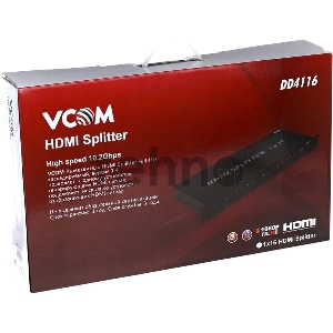 Разветвитель VCOM HDMI Spliitter 1 to 16 3D Full-HD 1.4v, каскадируемый