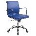Кресло руководителя Бюрократ CH-993-Low/blue низкая спинка синий искусственная кожа крестовина хромированная, фото 1