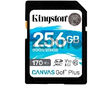 Карта памяти Kingston 256GB SDXC Canvas Go Plus 170R C10 UHS-I U3 V30 EAN: 740617301519
