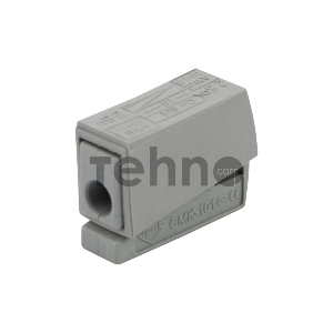 Строительно-монтажная клемма СМК 224 для светильника на 1 проводник (1,0-2,5)/(0,5-2,5) мм², серая (100 шт./уп.) REXANT