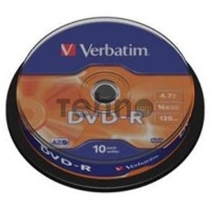 Диск DVD-R Verbatim 4.7Gb 16x bulk (10шт) (43729)