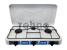 Плита газовая CENTEK CT-1522  белый  Centek CT-1522 (белая), 3 конфорки, КРЫШКА, сменные форсунки баллон/магистраль