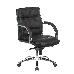 Кресло руководителя Бюрократ T-9927SL-LOW/BLACK низкая спинка черный кожа крестовина хром, фото 1