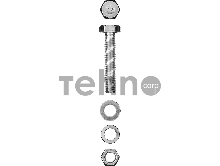 Болт (DIN933) в комплекте с гайкой (DIN934), шайбой (DIN125), шайбой пруж. (DIN127), M8 x 40 мм, 4 шт, ЗУБР