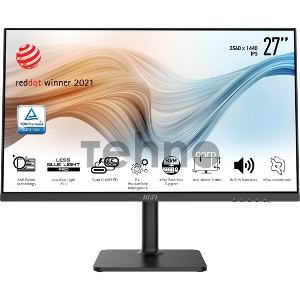 Монитор MSI Modern MD272QP 27 (2560x1440 (матовый))/IPS/flat/1xHDMI(1.4)/1xDP/1xUSB C/2xUSB 2.0 Type A/1xUSB 2.0 Type B/75Hz/4ms 27(2560x1440)/  (Ghz)/Mb/Gb/Ext:war 1y/black/