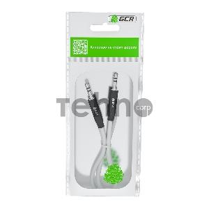 Кабель GCR  1.5m аудио jack 3.5mm/jack 3.5mm белый, AL case черный, M/M, GCR-54750