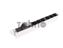 Блок розеток ЦМО Rem-32 с авт., 6 Schuko, 32А, алюм., 19