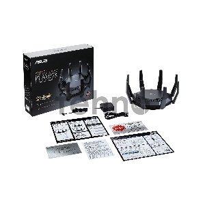 Роутер ASUS RT-AX89X //802.11b/g/n/ac/ax, до 1148+4804 бит/c, 2,4 + 5 гГц, 8 антенны, USB, GBT LAN ; 90IG04J1-BM3010