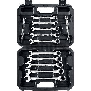 Набор комбинированных гаечных ключей трещоточных 12 шт, 8 - 19 мм, ЗУБР