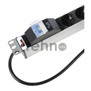 Вертикальный блок розеток ЦМО Rem-16 с авт. 16А, 20 Shuko, 16A, алюм., 33-38U, шнур 3 м. (R-16-20S-A-1420-3)