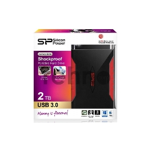 Внешний жесткий диск Silicon Power USB 3.0 2Tb SP020TBPHDA15S3L A15 Armor 2.5 черный/красный