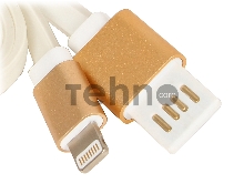Кабель Gembird AM/Lightning 8P 1м Cablexpert USB2.0/Apple 8p, силиконовый шнур, разъемы золотой металлик, белый/золото, CC-ApUSBgd1m