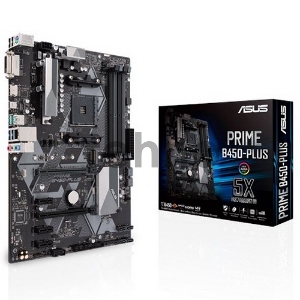 Материнская плата ASUS PRIME B450-PLUS, ATX B450, 4*DDR4, DVI+HDMI, CrossFireX, SATA3 + RAID, Audio, Gb LAN, USB 3.1*7, USB 2.0*6, COM*1 header (w/o cable)