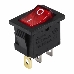 Выключатель клавишный 24V 15А (3с) ON-OFF красный с подсветкой  Mini  REXANT, фото 1
