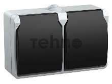 Розетка двухместная РСб22-3-ФСр с з/к для открытой установки IP54 Форс | ERS22-K03-16-54-DC | IEK