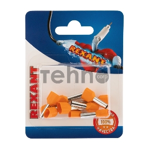 Наконечник штыревой втулочный изолированный F-12 мм 2х4 мм² (НШВи(2) 4.0-12/НГи2 4,0-12) оранжевый REXANT