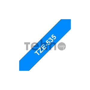 Лента TZE535 12мм белый на синем