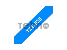 Лента TZE535 12мм белый на синем 
