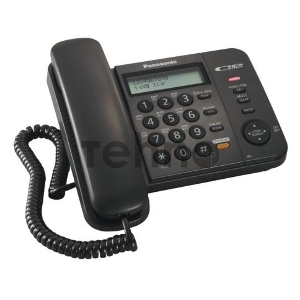 Телефон Panasonic KX-TS2358RUB (черный) {АОН,Caller ID,ЖКД,блокировка набора,выключение микрофона,кнопка пауза}