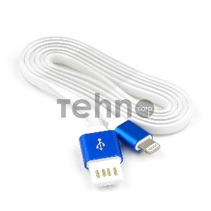 Кабель Gembird  USB 2.0 Cablexpert CC-ApUSBb1m, AM/Lightning 8P, 1м, силиконовый шнур, разъемы синий металлик, пакет