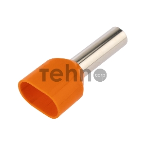 Наконечник штыревой втулочный изолированный F-12 мм 2х4 мм² (НШВи(2) 4.0-12/НГи2 4,0-12) оранжевый REXANT