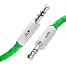 Кабель аудио GCR  1.0m jack 3,5mm/jack 3,5mm зеленый нейлон, белые коннекторы зеленая окантовка, ультрагибкий, 28 AWG, M/M, Premium, экран, стерео, GCR-AVC8262-1.0m, фото 1