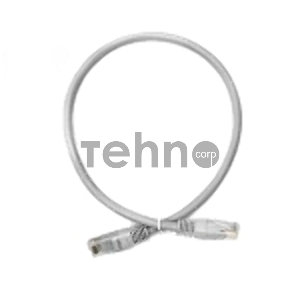 Патч-корд TWT UTP кат.5e, с заливными колпачками, 0.3 м, серый