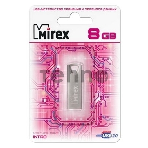 Флеш Диск 8GB Mirex Intro, USB 2.0, Металл