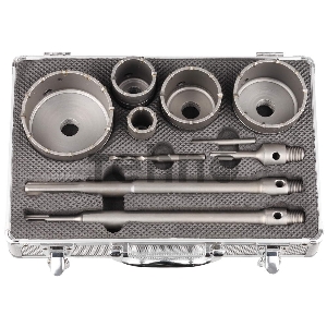 Набор буровых коронок ЗУБР МАСТЕР (29185-H10), 5шт/33,50,68,82,100мм, с державками SDS-PLUS и SDS-MAX, 10 предметов