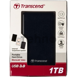 Внешний Жесткий диск Transcend USB 3.0 1Tb TS1TSJ25A3K StoreJet 25A3 2.5 черный