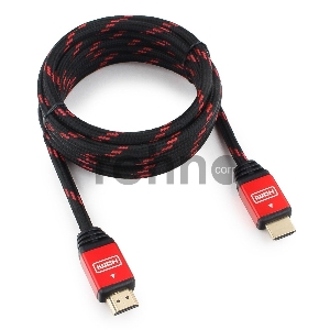 Кабель HDMI Cablexpert, серия Gold, 3 м, v1.4, M/M, красный, позол.разъемы, алюминиевый корпус, нейлоновая оплетка, коробка Кабель HDMI Cablexpert, серия Gold, 3 м, v1.4, M/M, красный, позол.разъемы, алюминиевый корпус, нейлоновая оплетка, коробка