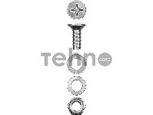 Винт (DIN965) в комплекте с гайкой (DIN934), шайбой (DIN125), шайбой пруж. (DIN127), M4 x 16 мм, 30 шт, ЗУБР