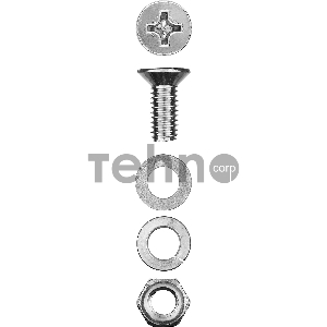 Винт (DIN965) в комплекте с гайкой (DIN934), шайбой (DIN125), шайбой пруж. (DIN127), M4 x 16 мм, 30 шт, ЗУБР