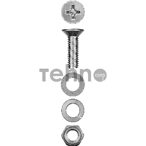 Винт (DIN965) в комплекте с гайкой (DIN934), шайбой (DIN125), шайбой пруж. (DIN127), M4 x 20 мм, 25 шт, ЗУБР