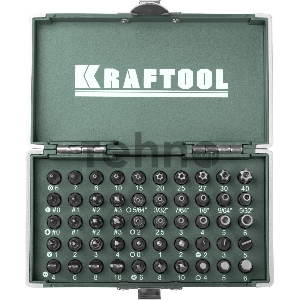 Набор KRAFTOOL Биты EXPERT X-Drive, кованые, торсионные, Cr-Mo, система насечек NSS, 50 предмета, в боксе [26065-H50]
