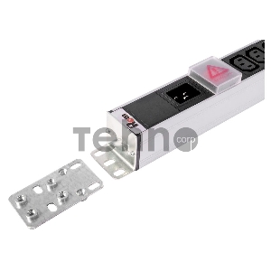 Вертикальный блок розеток ЦМО Rem-16 с выкл., 14 IEC 60320 C13, 10 C19, вход C20 16A, алюм., 33-38U (R-16-14C13-10C19-V-1420)